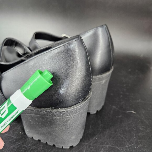 SODA Shoes Womens Size 8 Black Mary Jane Chunky Block Heel Lug Sole Platform - Picture 5 of 14